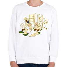 PRINTFASHION Cat drinking party  - Gyerek pulóver - Fehér