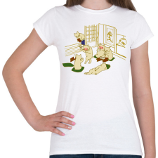 PRINTFASHION Cat drinking party  - Női póló - Fehér női póló