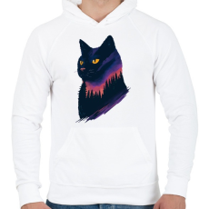 PRINTFASHION Cat - Férfi kapucnis pulóver - Fehér