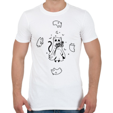 PRINTFASHION Cat ghosts - Férfi póló - Fehér férfi póló