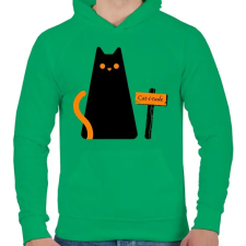 PRINTFASHION Cat-i-tude - Férfi kapucnis pulóver - Zöld férfi pulóver, kardigán
