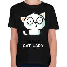 PRINTFASHION Cat lady  - Gyerek póló - Fekete