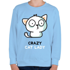 PRINTFASHION Cat lady  - Gyerek pulóver - Világoskék