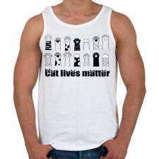PRINTFASHION Cat lives matter - Férfi atléta - Fehér atléta, trikó