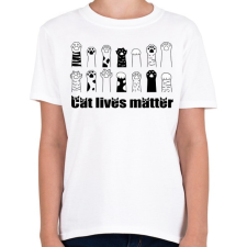 PRINTFASHION Cat lives matter - Gyerek póló - Fehér gyerek póló