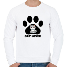 PRINTFASHION Cat Lover - Férfi pulóver - Fehér férfi pulóver, kardigán