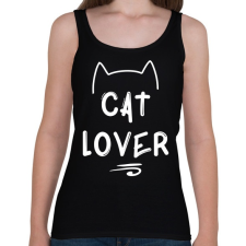 PRINTFASHION Cat Lover - Női atléta - Fekete női trikó