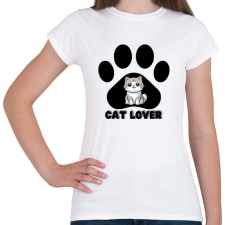 PRINTFASHION Cat Lover - Női póló - Fehér női póló