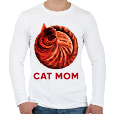 PRINTFASHION Cat mom - Férfi hosszú ujjú póló - Fehér