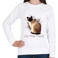PRINTFASHION cat mom forever - Női pulóver - Fehér