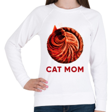 PRINTFASHION Cat mom - Női pulóver - Fehér női pulóver, kardigán