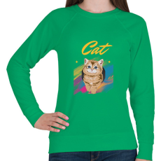 PRINTFASHION CAT - Női pulóver - Zöld
