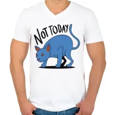 PRINTFASHION Cat not today - Férfi V-nyakú póló - Fehér férfi póló