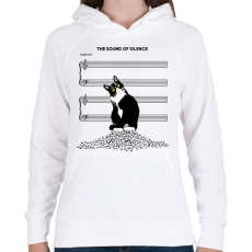 PRINTFASHION cat silent - Női kapucnis pulóver - Fehér