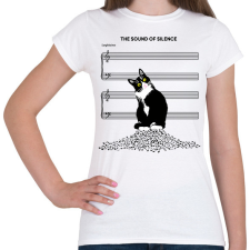PRINTFASHION cat silent - Női póló - Fehér női póló