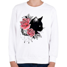 PRINTFASHION Cat tattoo - Gyerek pulóver - Fehér