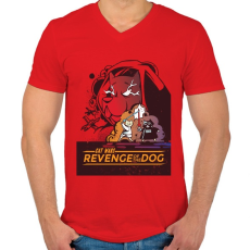 PRINTFASHION Cat Wars - Férfi V-nyakú póló - Piros