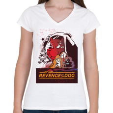 PRINTFASHION Cat Wars - Női V-nyakú póló - Fehér