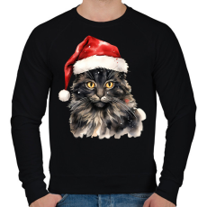PRINTFASHION CAT WINTER 02 - Férfi pulóver - Fekete