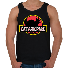 PRINTFASHION Catassic Park - Férfi atléta - Fekete atléta, trikó
