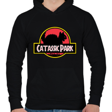 PRINTFASHION Catassic Park - Férfi kapucnis pulóver - Fekete