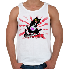 PRINTFASHION CATBONG - Férfi atléta - Fehér atléta, trikó