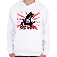 PRINTFASHION CATBONG - Gyerek kapucnis pulóver - Fehér gyerek pulóver, kardigán