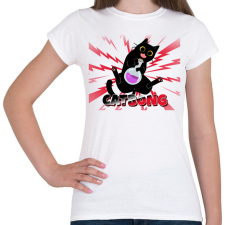 PRINTFASHION CATBONG - Női póló - Fehér női póló