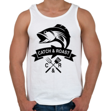 PRINTFASHION Catch and Roast fekete - Férfi atléta - Fehér atléta, trikó