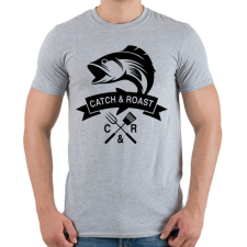 PRINTFASHION Catch and Roast fekete - Férfi póló - Sport szürke férfi póló