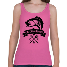 PRINTFASHION Catch and Roast fekete - Női atléta - Rózsaszín női trikó
