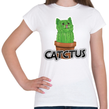 PRINTFASHION Catctus - Női póló - Fehér női póló
