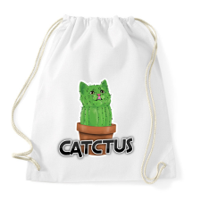 PRINTFASHION Catctus - Sportzsák, Tornazsák - Fehér tornazsák