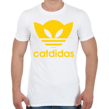 PRINTFASHION Catdidas - Férfi póló - Fehér férfi póló