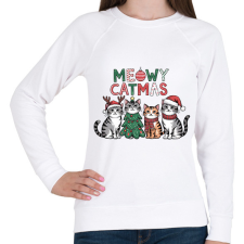 PRINTFASHION Catmas - Női pulóver - Fehér női pulóver, kardigán