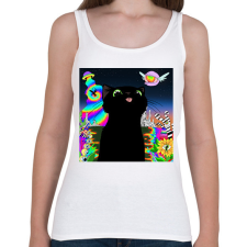 PRINTFASHION Catnip for a little cat - Női atléta - Fehér női trikó