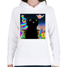 PRINTFASHION Catnip for a little cat - Női kapucnis pulóver - Fehér