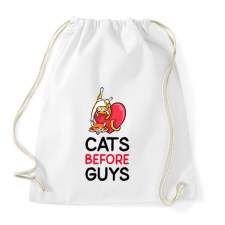 PRINTFASHION Cats Before Guys - Sportzsák, Tornazsák - Fehér tornazsák