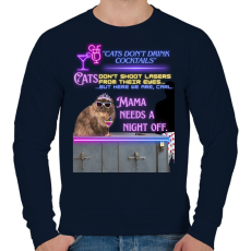 PRINTFASHION Cats don't drink cocktails - Férfi pulóver - Sötétkék
