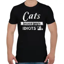 PRINTFASHION CATS - Férfi póló - Fekete férfi póló