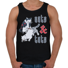 PRINTFASHION Cats & tats - Férfi atléta - Fekete atléta, trikó