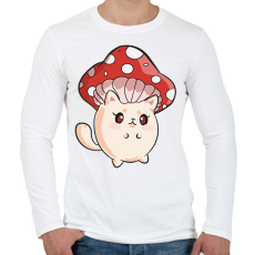 PRINTFASHION CatShroom - Férfi hosszú ujjú póló - Fehér