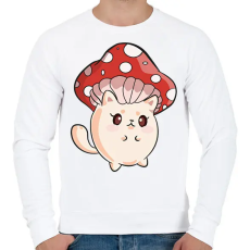 PRINTFASHION CatShroom - Férfi pulóver - Fehér