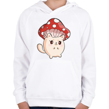 PRINTFASHION CatShroom - Gyerek kapucnis pulóver - Fehér gyerek pulóver, kardigán