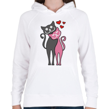 PRINTFASHION Catslove - Női kapucnis pulóver - Fehér női pulóver, kardigán