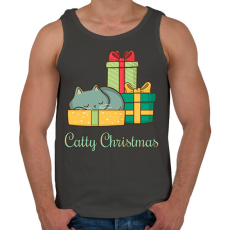 PRINTFASHION Catty Christmas - Férfi atléta - Sötétszürke