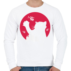 PRINTFASHION Catzilla - Férfi pulóver - Fehér