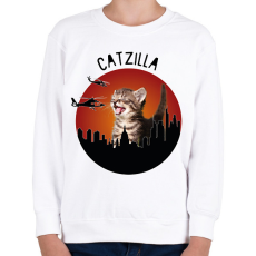 PRINTFASHION Catzilla - Gyerek pulóver - Fehér