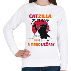 PRINTFASHION Catzilla  mancsszörny - Női pulóver - Fehér