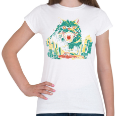 PRINTFASHION Catzilla - Női póló - Fehér